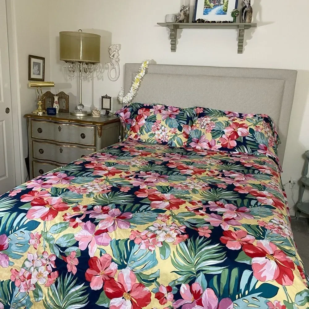 Floral Tropical Duvet King set tropical floral